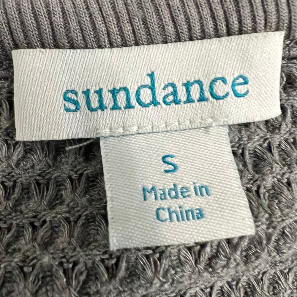 Sundance Long Sleeve Gray Thermal Waffle Knit Top Size Small - Picture 6 of 7